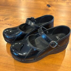 Dansko black patent clogs - Mary Jane style